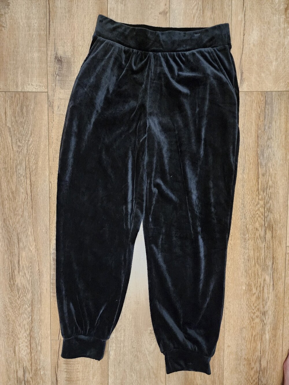 Vintage Magaschoni Velvet Velour Jogger Pants Women's M Plush Soft Black Fleece